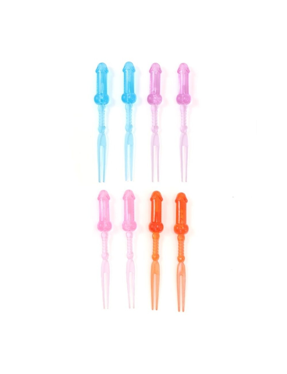 DIABLO PICANTE - BROCHETTES DE PÉNIS COLORÉES 8 UNITÉS
