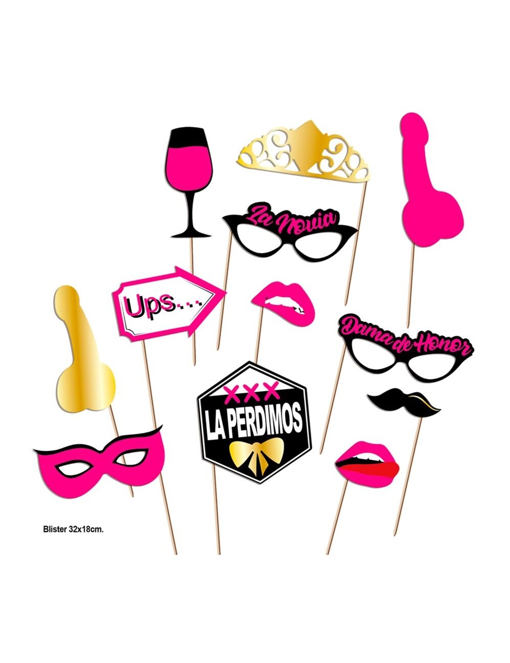 DIABLO PICANTE - PHOTOCALL PARTY SET MODÈLE 2 - 12 UNITÉS