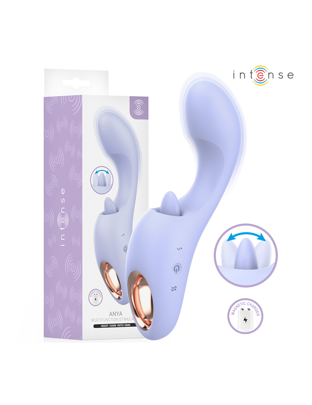 INTENSE - ANYA STIMULATEUR DE VIBRATIONS ET DE MOUVEMENTS MULTIFONCTIONNEL