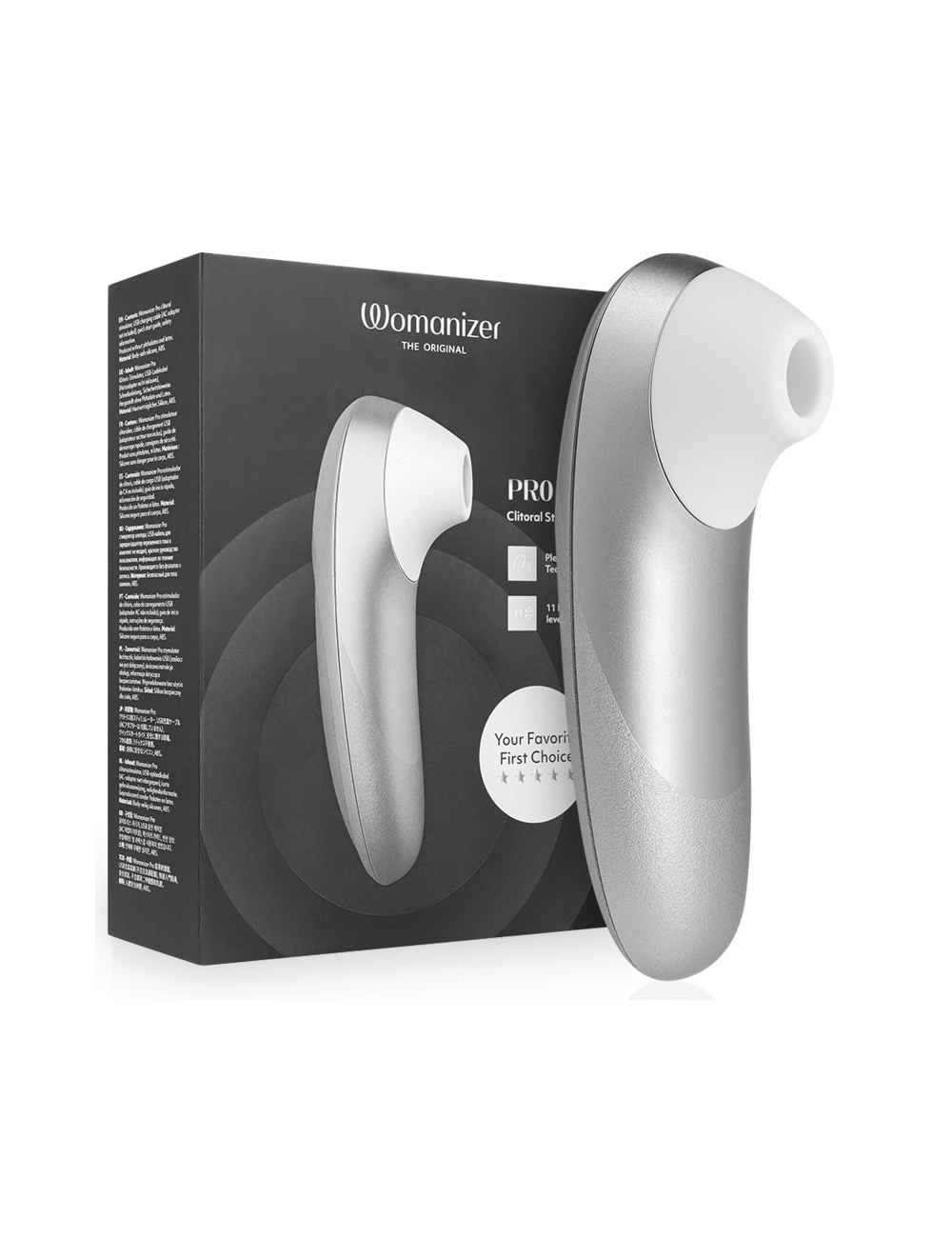 WOMANIZER - STIMULATEUR CLITORIAL VIBRANT PRO GRIS ARGENTÉ
