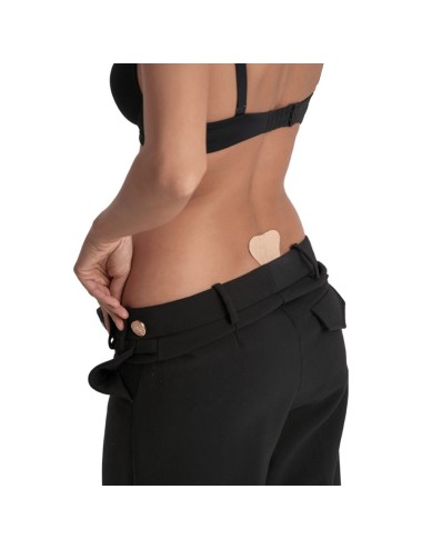 BYE-BRA - TANGA ADHESIVO ENCAJE BEIGE TALLA ÚNICA