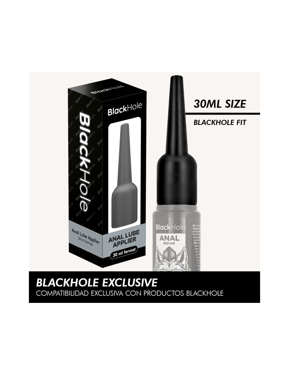 BLACK HOLE - APPLICATEUR DE LUBRIFIANT ANAL TAILLE S 30 ML