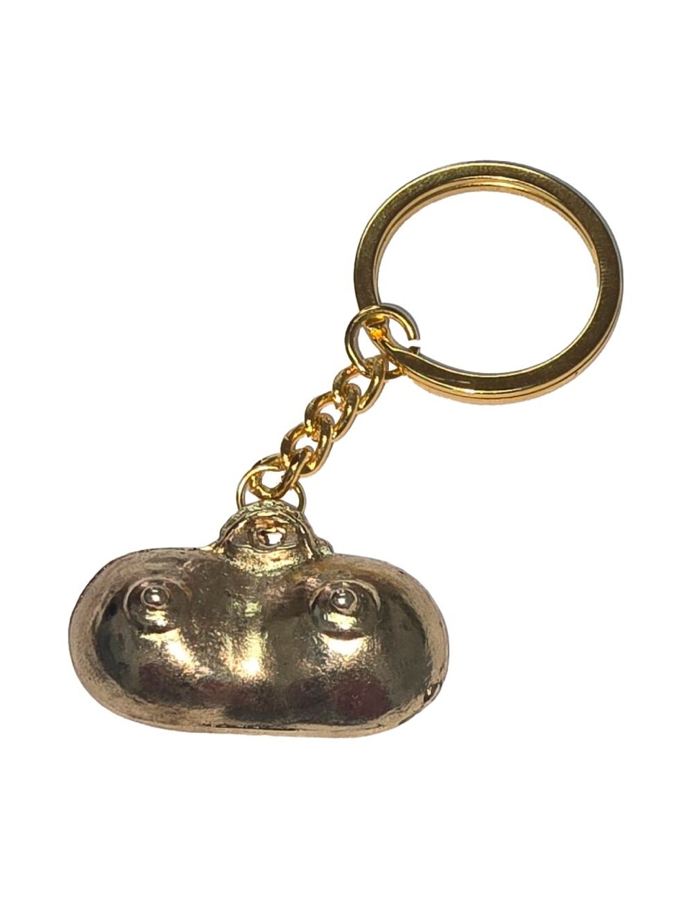 DIABLO PICANTE - PORTE-CLÉS EN MÉTAL DORÉ AVEC SEINS