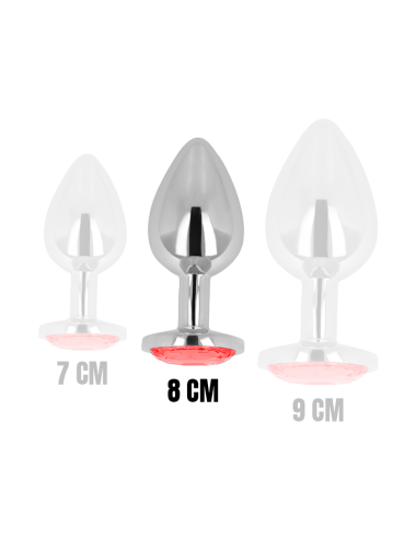 OHMAMA - PLUG ANAL AVEC CRISTAL ROUGE 8 CM