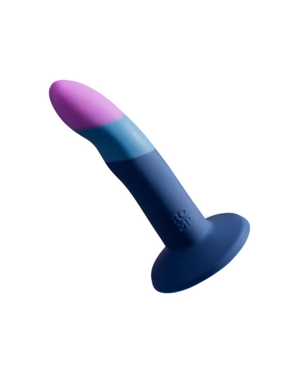 ROMP - PICCOLO GODEMICHET EN SILICONE AVEC VENTOUSE TRICOLORE 14 CM
