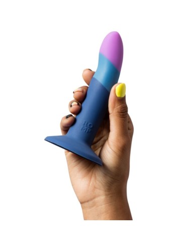 ROMP - PICCOLO GODEMICHET EN SILICONE AVEC VENTOUSE TRICOLORE 14 CM