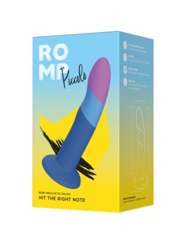 ROMP - PICCOLO GODEMICHET EN SILICONE AVEC VENTOUSE TRICOLORE 14 CM