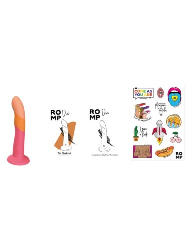 ROMP - DIZI GODEMICHET EN SILICONE AVEC VENTOUSE TRICOLÉ 18 CM