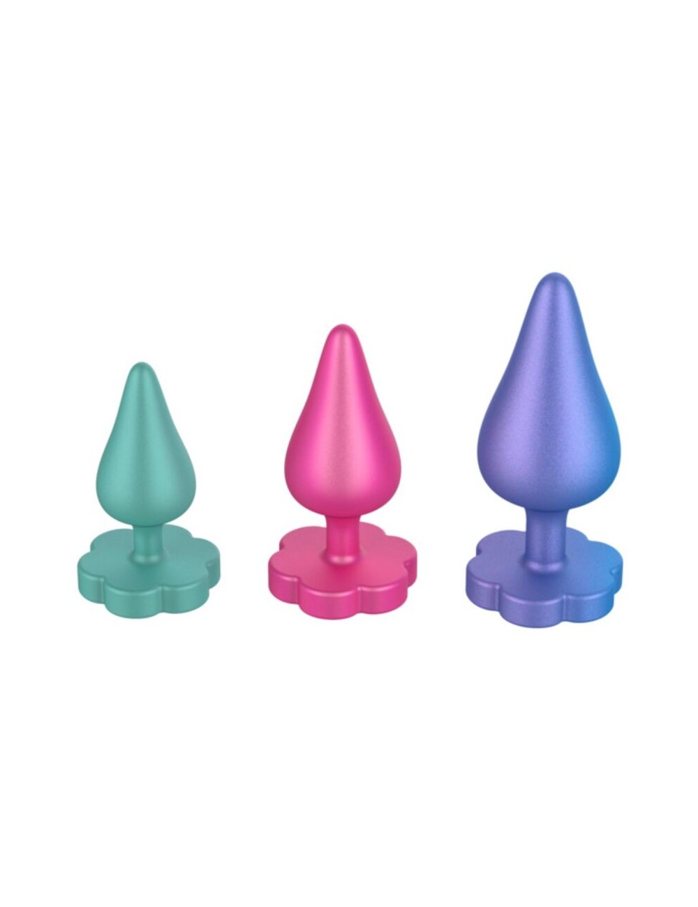 ROMP - KIT D'ENTRAÎNEMENT ANAL LUSTER S/M/L AVEC BASE EN FORME DE FLEUR