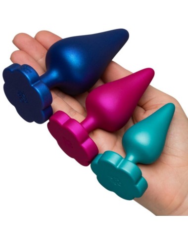 ROMP - KIT D'ENTRAÎNEMENT ANAL LUSTER S/M/L AVEC BASE EN FORME DE FLEUR