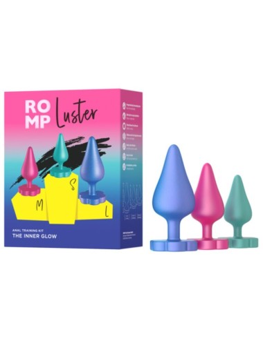 ROMP - KIT D'ENTRAÎNEMENT ANAL LUSTER S/M/L AVEC BASE EN FORME DE FLEUR