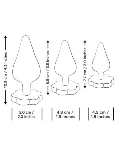 ROMP - KIT D'ENTRAÎNEMENT ANAL LUSTER S/M/L AVEC BASE EN FORME DE FLEUR