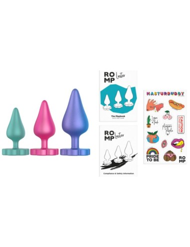 ROMP - KIT D'ENTRAÎNEMENT ANAL LUSTER S/M/L AVEC BASE EN FORME DE FLEUR