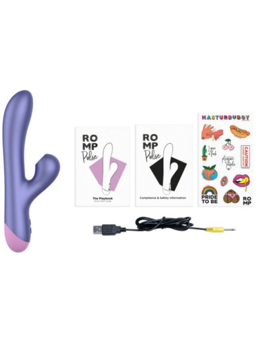 ROMP - PULSE VIBRATEUR DOUBLE POINT G RABBIT BLEU ÉLECTRIQUE