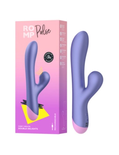 ROMP - PULSE VIBRATEUR DOUBLE POINT G RABBIT BLEU ÉLECTRIQUE