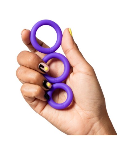 ROMP - REMIX TRIO ENSEMBLE DE 3 ANNEAUX PÉNIS EN SILICONE VIOLETTES