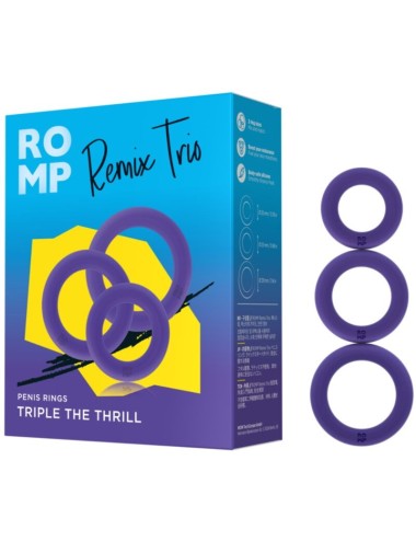 ROMP - REMIX TRIO ENSEMBLE DE 3 ANNEAUX PÉNIS EN SILICONE VIOLETTES