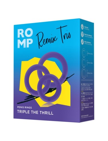 ROMP - REMIX TRIO ENSEMBLE DE 3 ANNEAUX PÉNIS EN SILICONE VIOLETTES