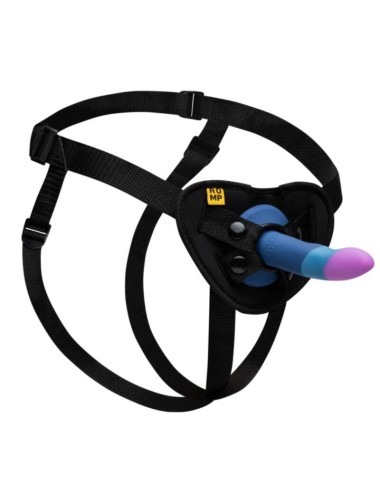 ROMP - PICCOLO GODEMICHET EN SILICONE AVEC VENTOUSE TRICOLORE 14 CM