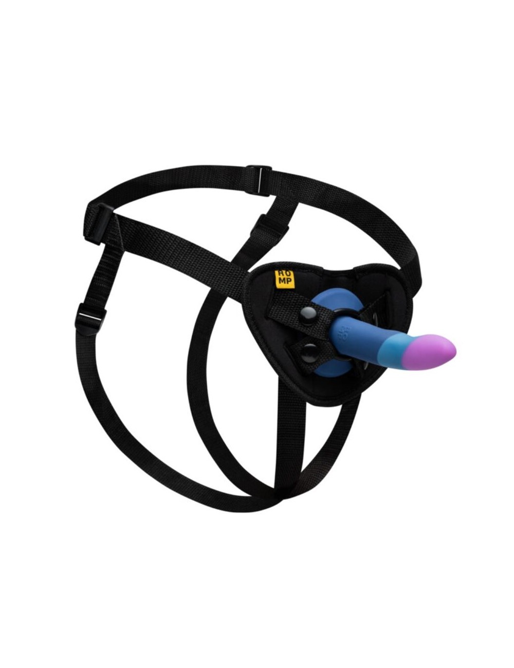 ROMP - PICCOLO GODEMICHET EN SILICONE AVEC VENTOUSE TRICOLORE 14 CM