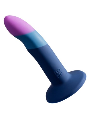 ROMP - PICCOLO GODEMICHET EN SILICONE AVEC VENTOUSE TRICOLORE 14 CM