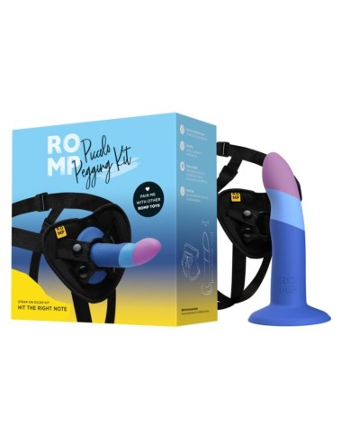 ROMP - PICCOLO GODEMICHET EN SILICONE AVEC VENTOUSE TRICOLORE 14 CM