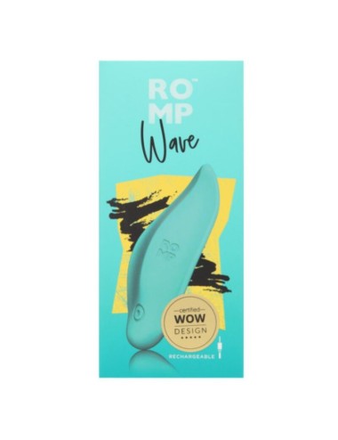 ROMP - WAVE VIBRATEUR STIMULATEUR CLITORIAL FORME ERGONOMIQUE VERT D'EAU