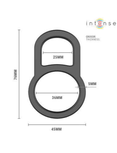 INTENSE - CONLETH ANNEAU PÉNIS DOUBLE RÉGLABLE MODÈLE 3