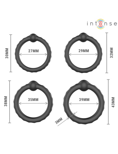 INTENSE - MICHIEL ENSEMBLE DE 4 ANNEAUX PÉNIS MODÈLE 10
