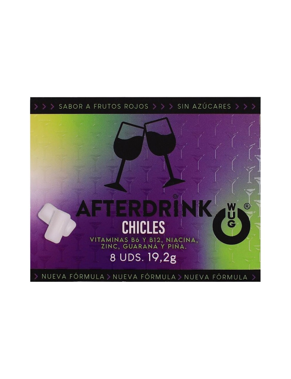 Chewing-gum WUG - Gueule de bois après l'alcool 8 unités