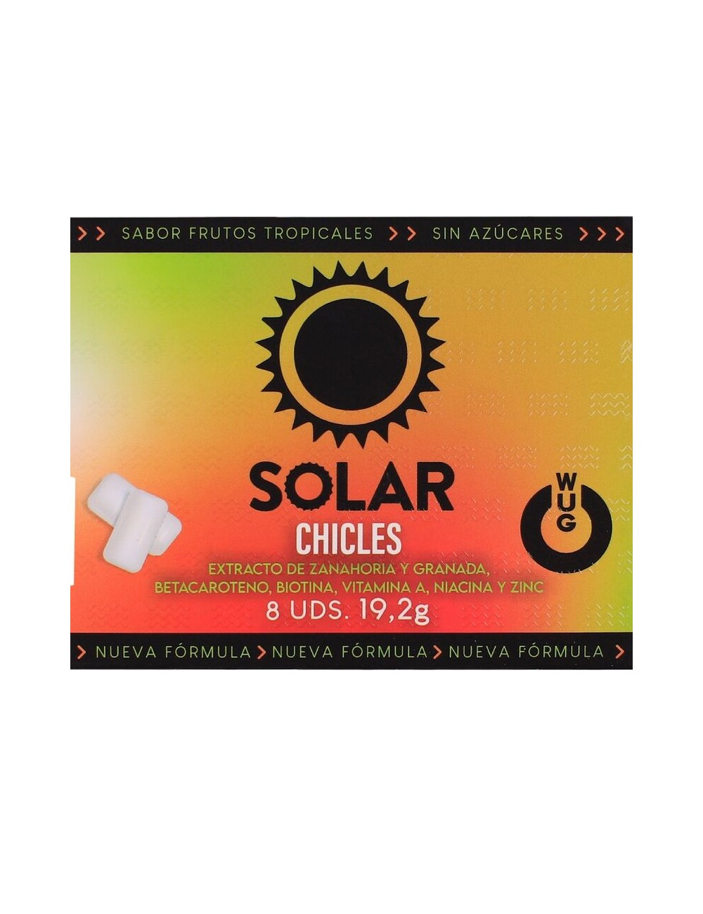WUG SOLAR - Chewing-gum fonctionnel aux vitamines et au zinc