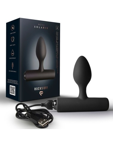 ROCKS-OFF - MINI BAGUETTE RECHARGEABLE 16 FONCTIONS ROSE PIVOINE