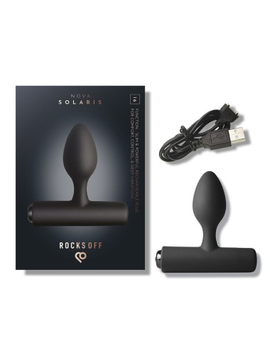 ROCKS-OFF - MINI BAGUETTE RECHARGEABLE 16 FONCTIONS ROSE PIVOINE