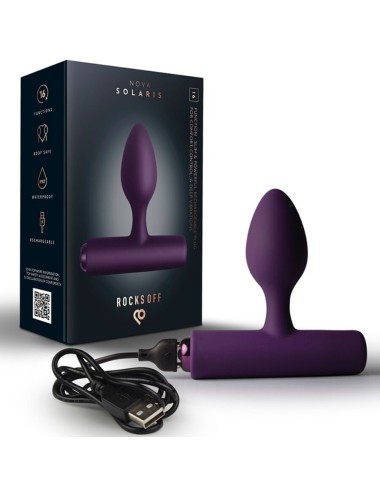 ROCKS-OFF - MINI BAGUETTE RECHARGEABLE 16 FONCTIONS ROSE PIVOINE
