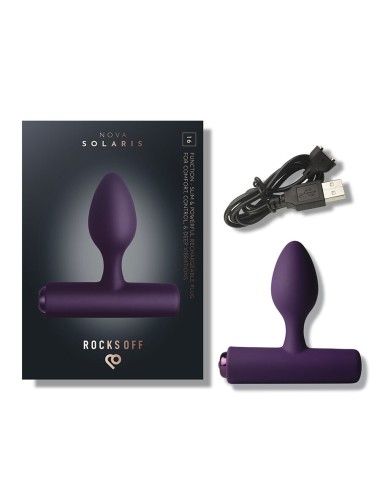 ROCKS-OFF - MINI BAGUETTE RECHARGEABLE 16 FONCTIONS ROSE PIVOINE