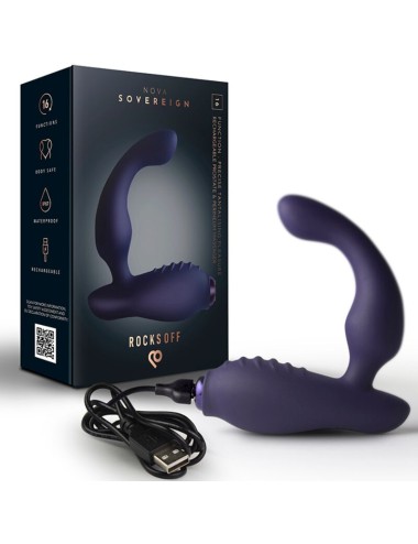 ROCKS-OFF - MINI BAGUETTE RECHARGEABLE 16 FONCTIONS ROSE PIVOINE