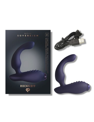 ROCKS-OFF - MINI BAGUETTE RECHARGEABLE 16 FONCTIONS ROSE PIVOINE