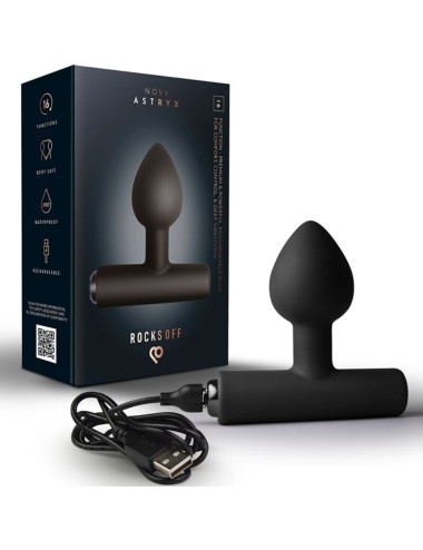 ROCKS-OFF - MINI BAGUETTE RECHARGEABLE 16 FONCTIONS ROSE PIVOINE
