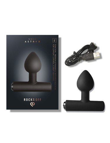 ROCKS-OFF - MINI BAGUETTE RECHARGEABLE 16 FONCTIONS ROSE PIVOINE