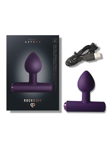 ROCKS-OFF - MINI BAGUETTE RECHARGEABLE 16 FONCTIONS ROSE PIVOINE