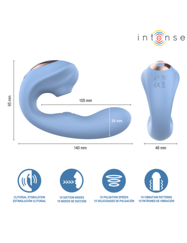 INTENSE - GINA STIMULATEUR CLITORIAL MULTIFONCTIONNEL BLEU