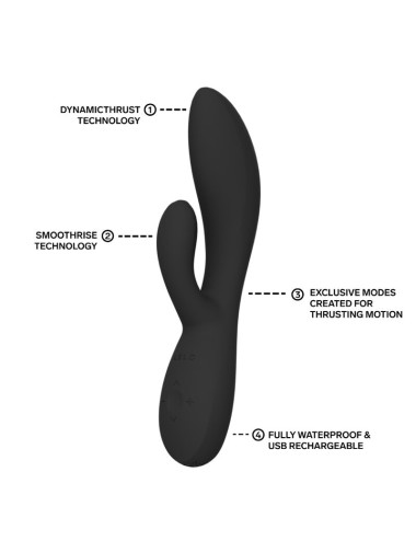 LELO - INA THRUST RABBIT VIBRATEUR À POUSSÉE NOIR