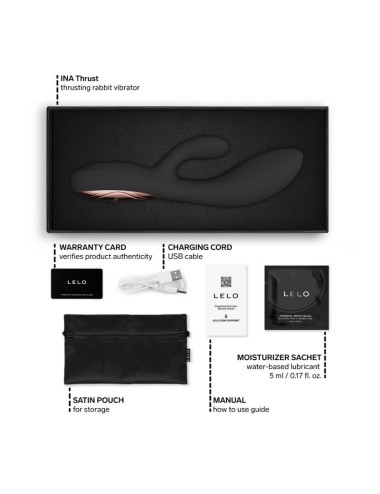 LELO - INA THRUST RABBIT VIBRATEUR À POUSSÉE NOIR