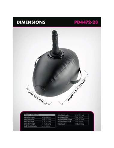 FETISH FANTASY SERIES - BODY DOCK BOULE GONFLABLE AVEC GODEMICHET NOIR 41,9 CM