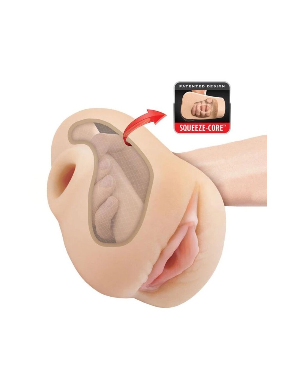 PDX PLUS - VISAGE RÉALISTE VAGIN PUSSY POUNDER SQUEEZE STROKER 18 CM