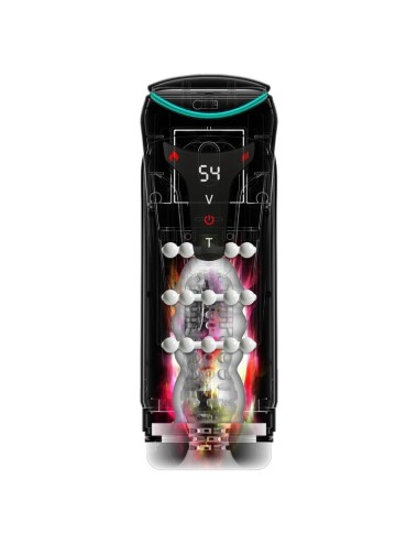 PDX ELITE - MOTO-BATOR PRO MASTURBATEUR À POUSSE AUTOMATIQUE VIBRANT ET CHAUFFANT 26,5 CM