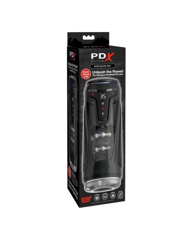 PDX ELITE - MOTO-BATOR PRO MASTURBATEUR À POUSSE AUTOMATIQUE VIBRANT ET CHAUFFANT 26,5 CM