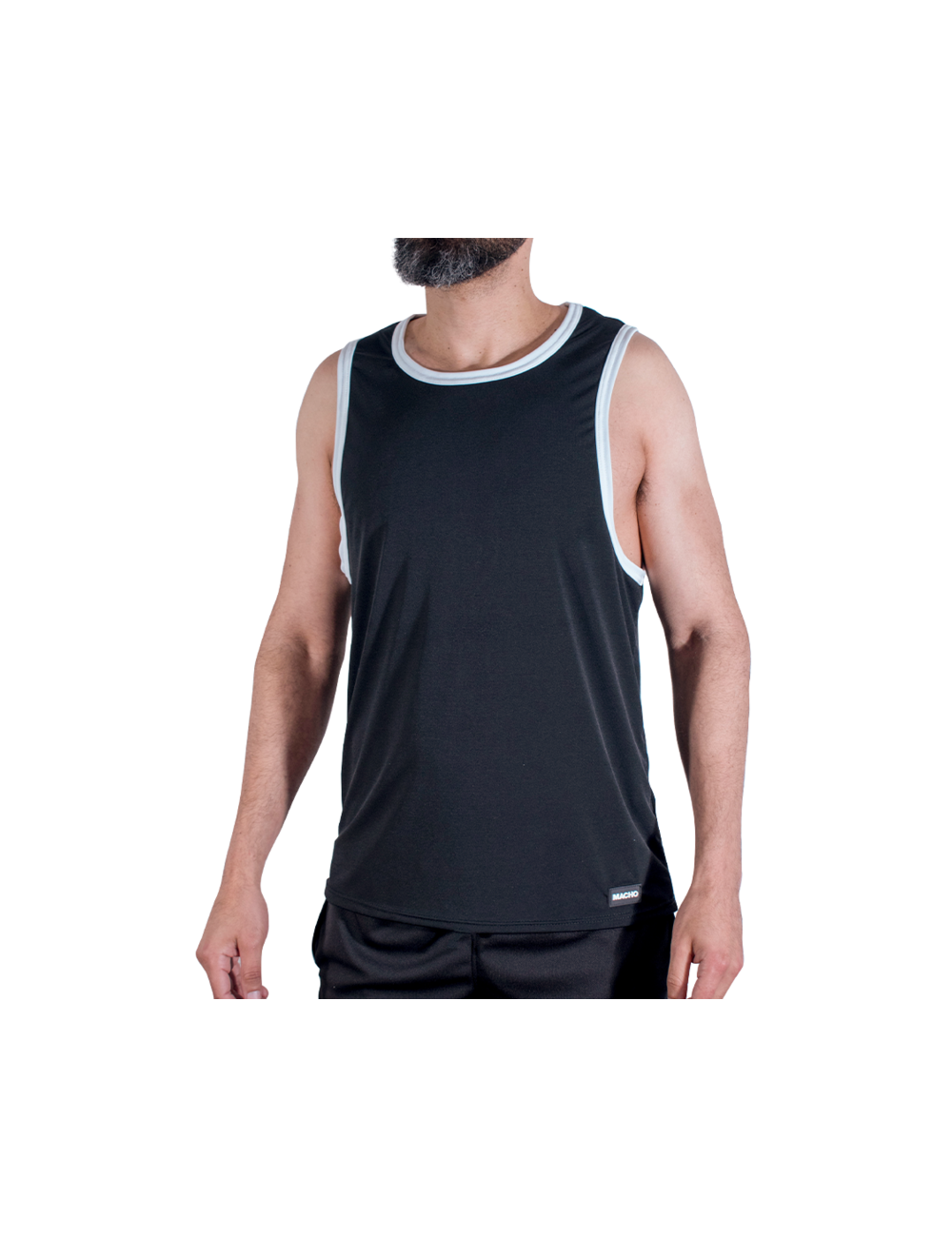 MACHO - CMV004 T-SHIRT DE SPORT NOIR TAILLE L/XL