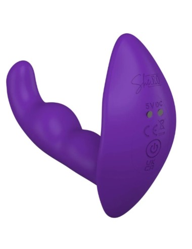 SHE.E.O - STIMULATEUR ANAL VIBRANT ROTATIF AVEC TÉLÉCOMMANDE VIOLET