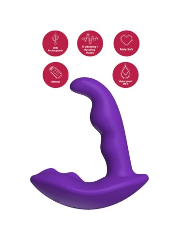SHE.E.O - STIMULATEUR ANAL VIBRANT ROTATIF AVEC TÉLÉCOMMANDE VIOLET